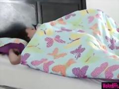 Three teen bffs sleepover and fucking