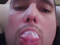 Eating my own hot cum